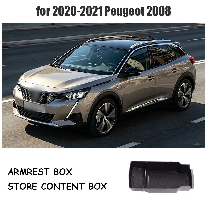 for 20-21 Peugeot 2008 armrest box storage box central control compartment decoration 208 storage accessories