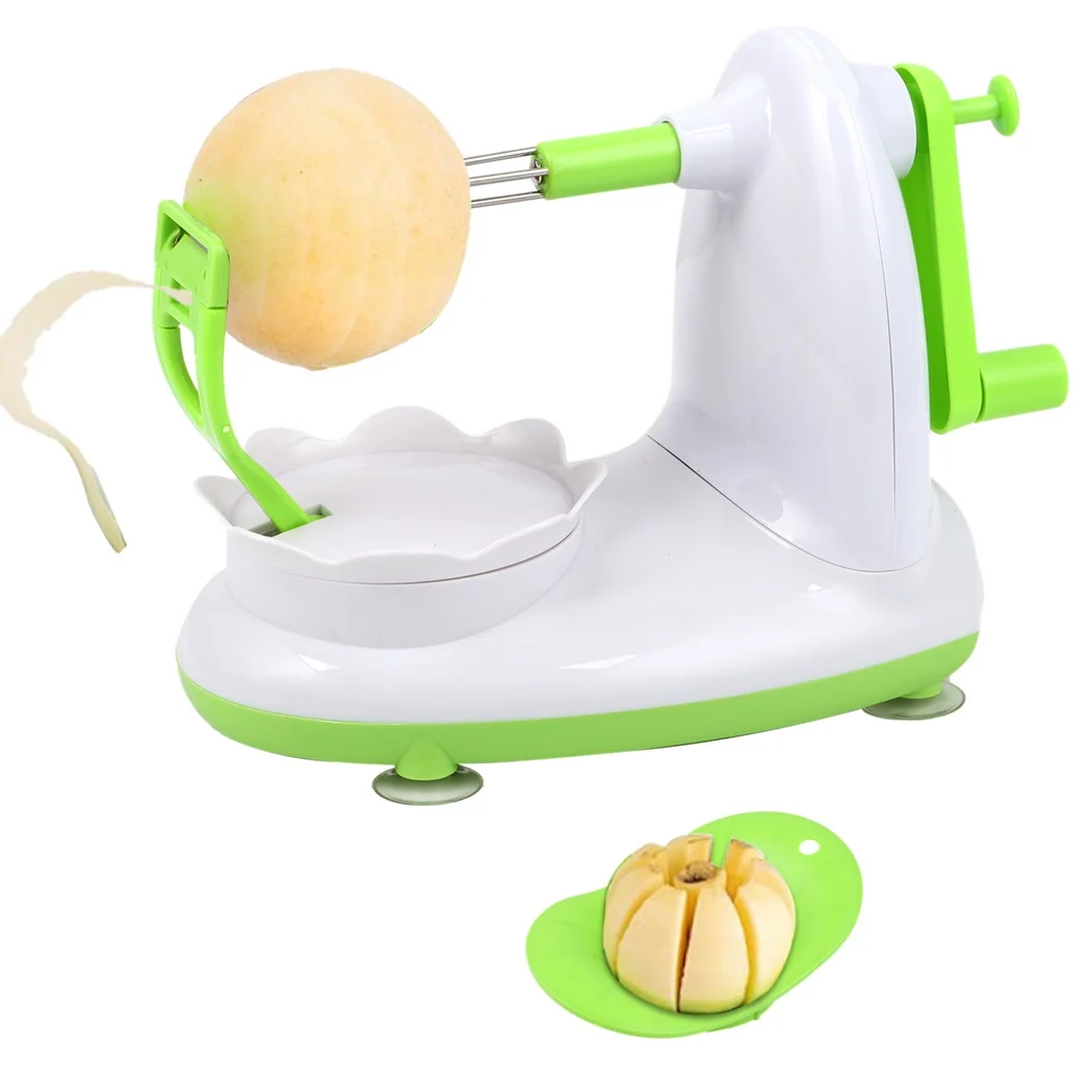 Apple Peeler And Slicer Apple Peeler With 8 Wedges Slicer Manual Rotary Apple Peeler Cutter Stainless Steel Blade Fruit Peeler