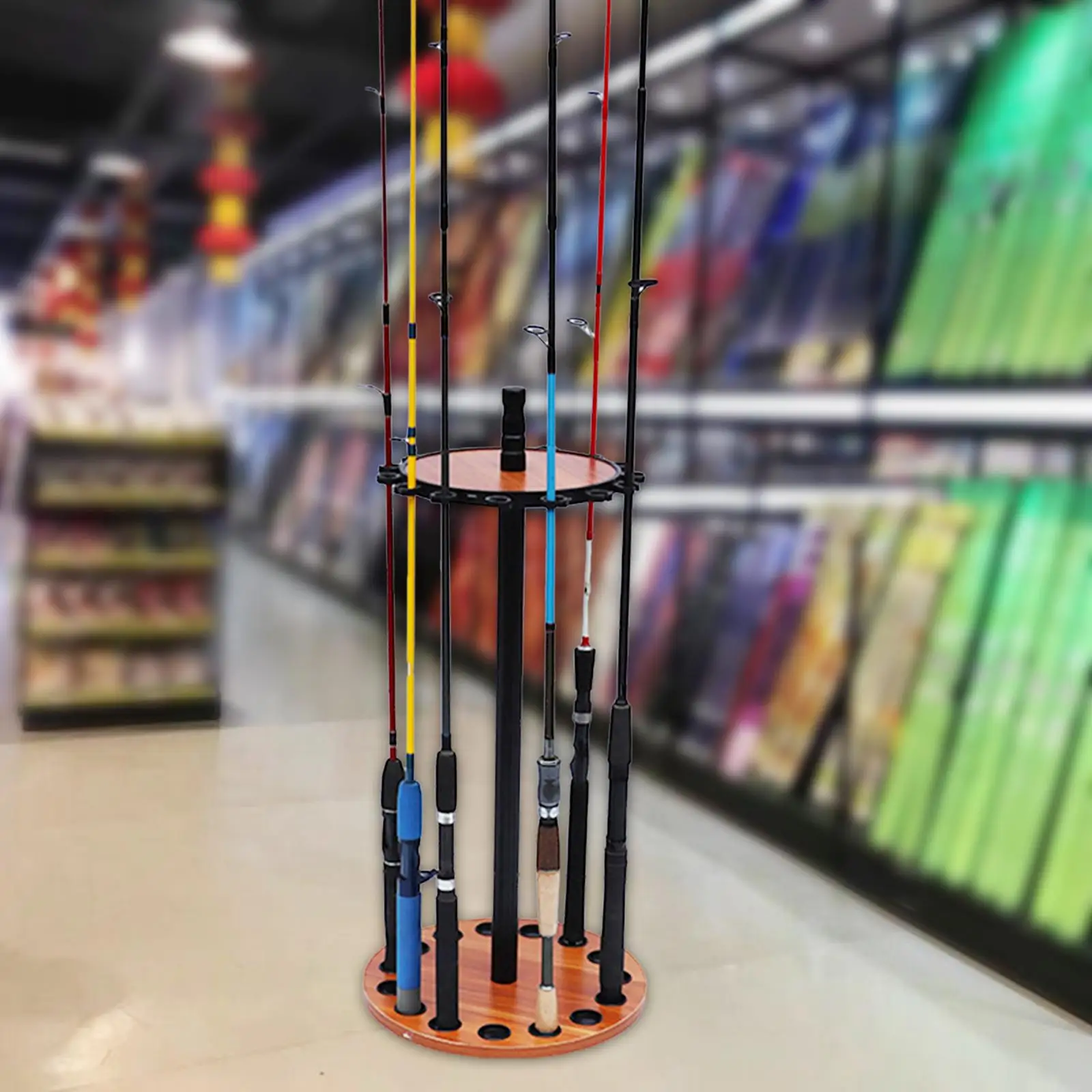 15 Holes Fishing Rod Holder Basement Garage Detachable Fishing Pole Holder for Garage Fishing Pole Display Stand Storage Hook