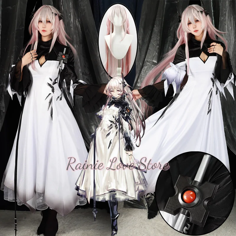 

Game Arknights Theresa Cosplay Costume Wig King Theresa Dress Civilight Eterna Outfit Halloween Carnival Uniform Christmas Prop