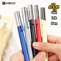 Kaco DIP Gel Pen Sweat-Resistant Metal-Finish Barrel Push Test-Taking Long-Hour Writing Pens Textured Business Office Stationery