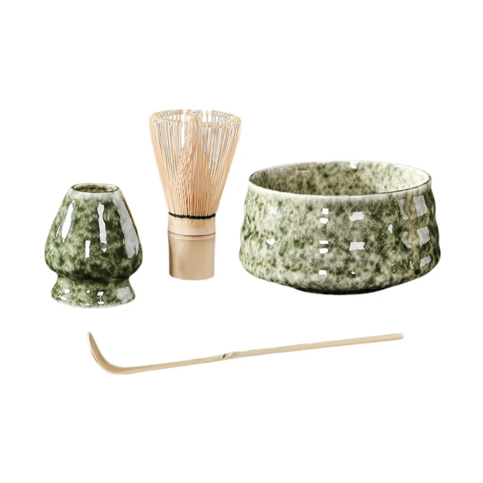 4 Pieces Japanese Ceremonial Tea Matcha Bowl Full Kit with Tea Spoon Japanese Matcha Whisk Set for Friends Birthday Gifts