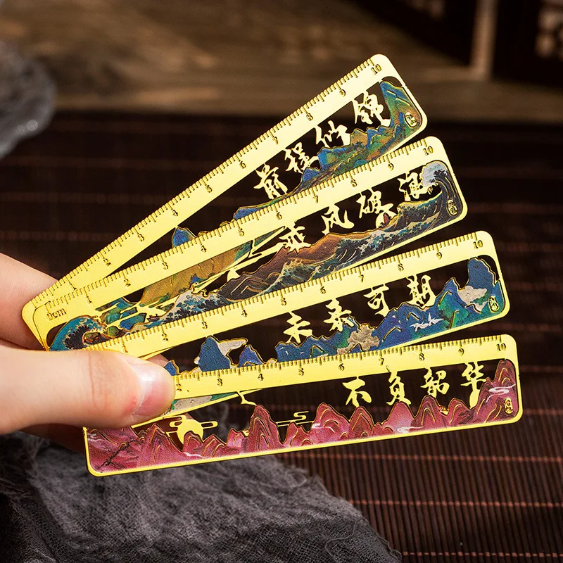 

Металлическая китайская полая закладка, креативная вдохновляющая текстовая линейка, закладка, подвеска с кисточкой, детские канцелярские принадлежности, школьные и офисные принадлежности
