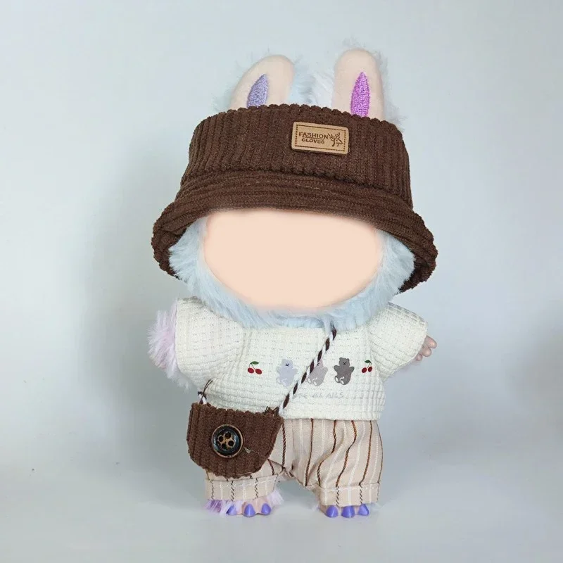 Para ropa labubu de 15-17 cm, ropa de bebé Labubu, sudaderas con capucha a juego de colores, accesorios para muñecas, traje para trajes labubu