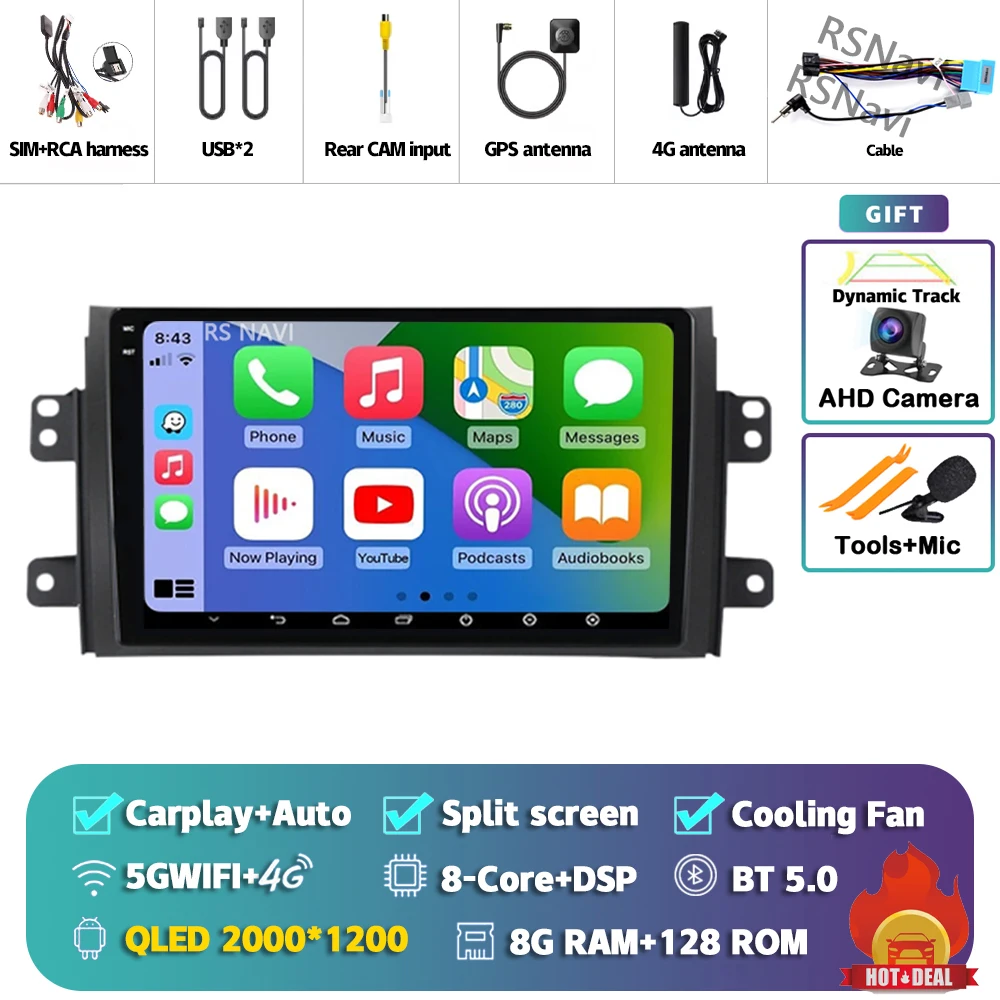 Android 15 Carplay Autoradio Multimedia Voor Suzuki SX4 SX 4 2006-2013 Head Unit BT GPS video DVD DSP Speler Autoradio Stereo