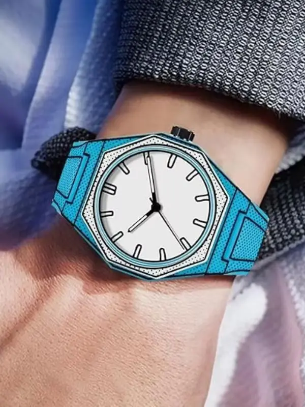 

Men's anime-inspired fashion sketch watch, minimalist creative design, stylish and durable men's sports watch