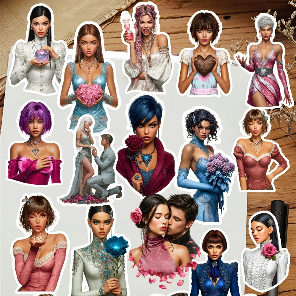 

1 набор милых акварельных романтических свадебных наклеек для блокнотов, ежедневников, DIY-поделок, фотографий/скрапбукинга