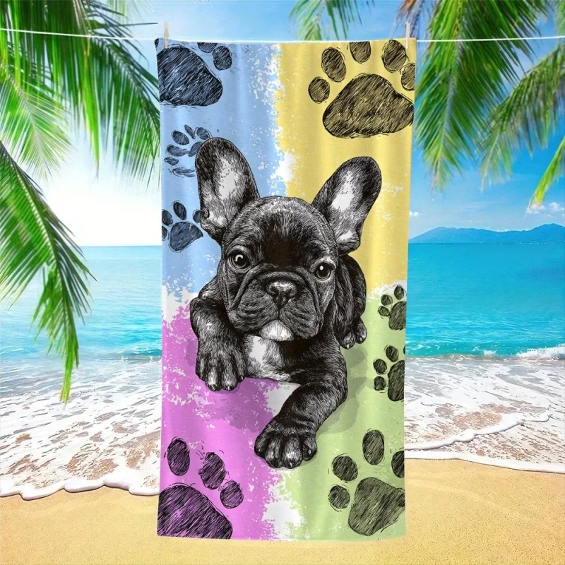 Newest White Tiger Mother And Cub Print Microfiber Beach Towel Super Soft Large Beach Swimming Towel