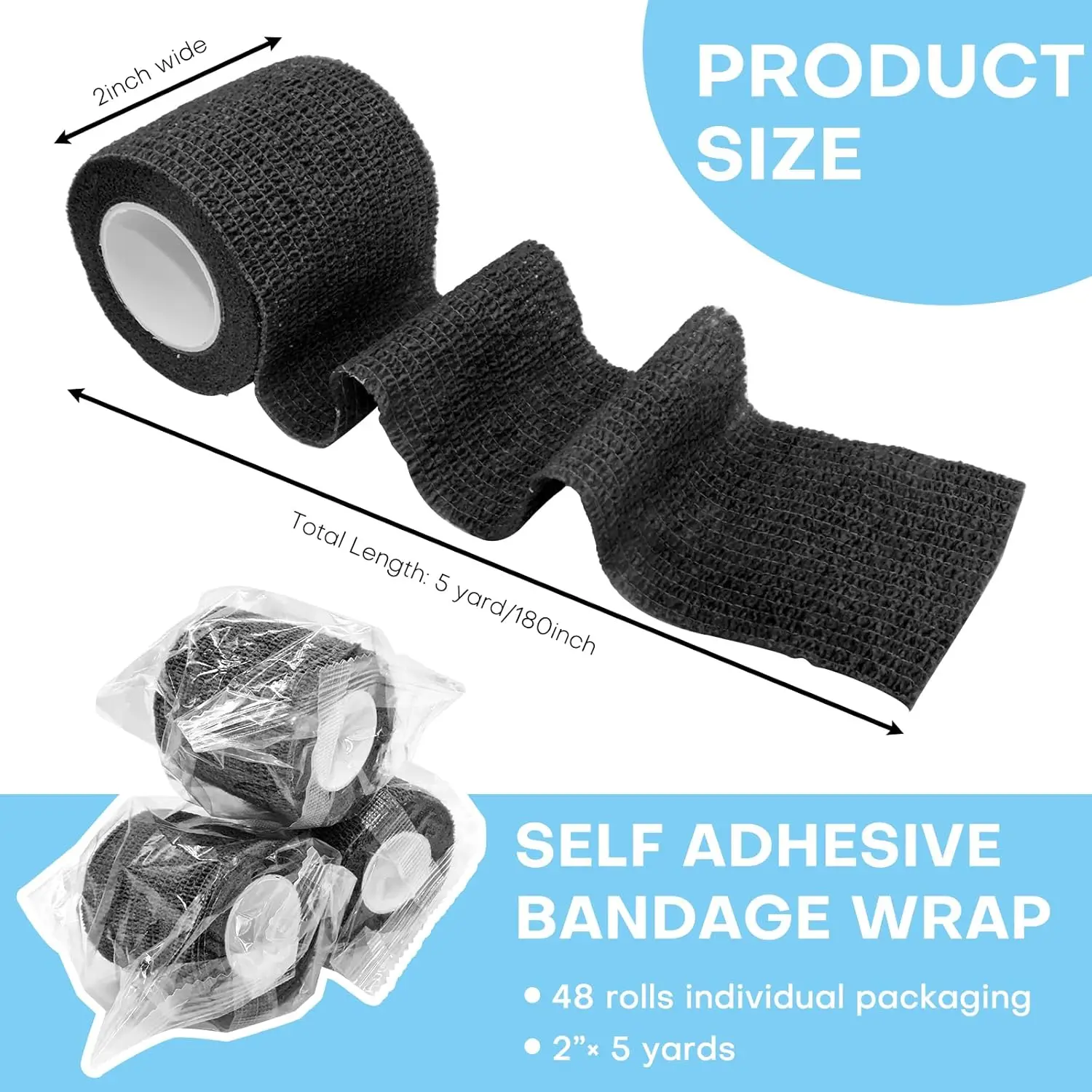 12 Rolls Athletic Wrap Tape Self Adhesive Elastic Bandage Elastoplast Sports Protector Knee Finger Shoulder Tattoo Accessories