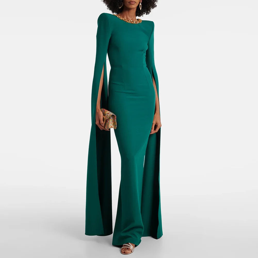 

Long Dress Evening Dress Quality 2026 New European and American Series Beads Rhinestones Long Sleeve Dress