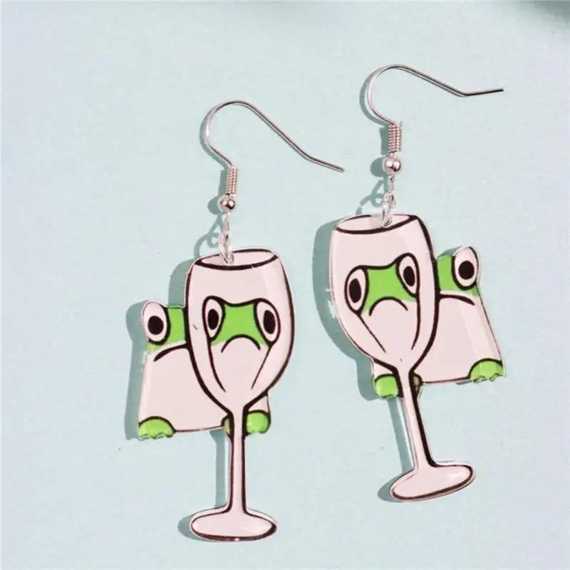 J78F Fun Duck Animal Earrings Alloy Jewelry Drop Earrings Unique Earring Gift for Women Party Daily Commute Accessory