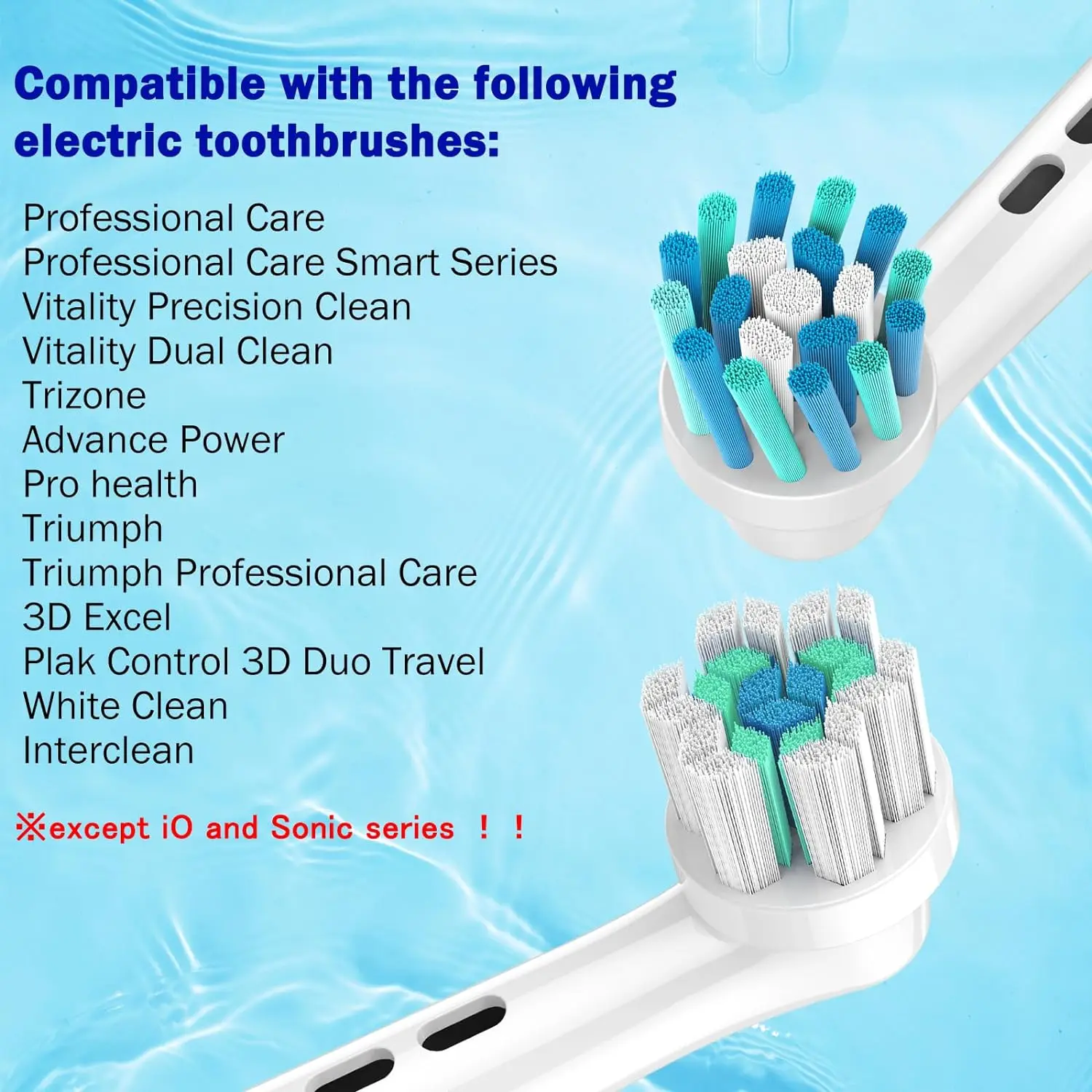 Deep Clean Electric Toothbrush Heads Replacement For Oral B Professional Brush Head Refills for Braun Pro 1000/3000//5000/7000