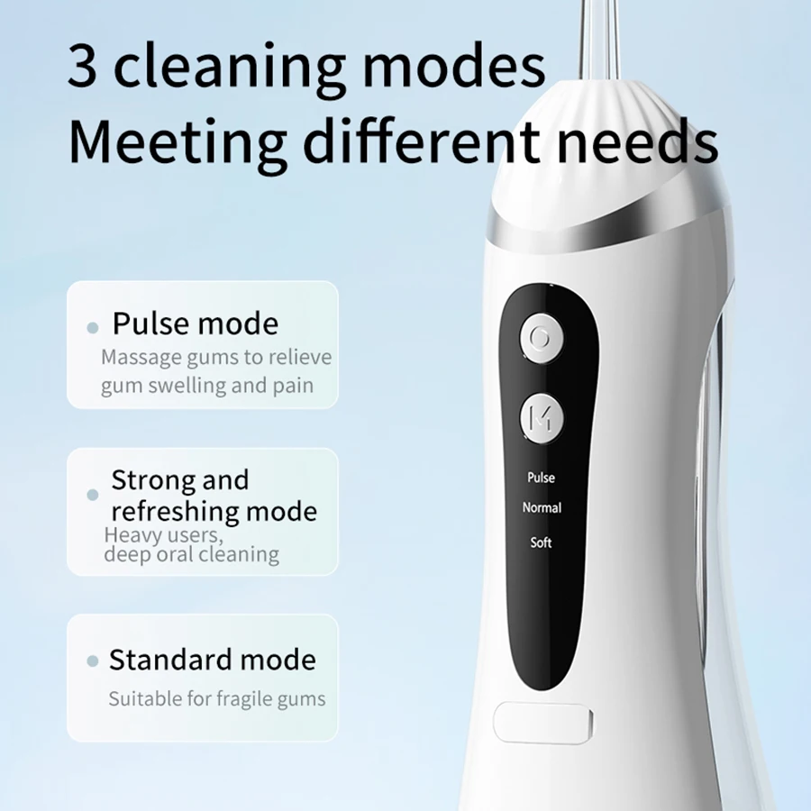 Portable Electric Water Flosser, With 4Nozzles, UsB Charging, 3 Smart Modes,Fully Automatic Handheld Oral lrrigator,Dental Clean