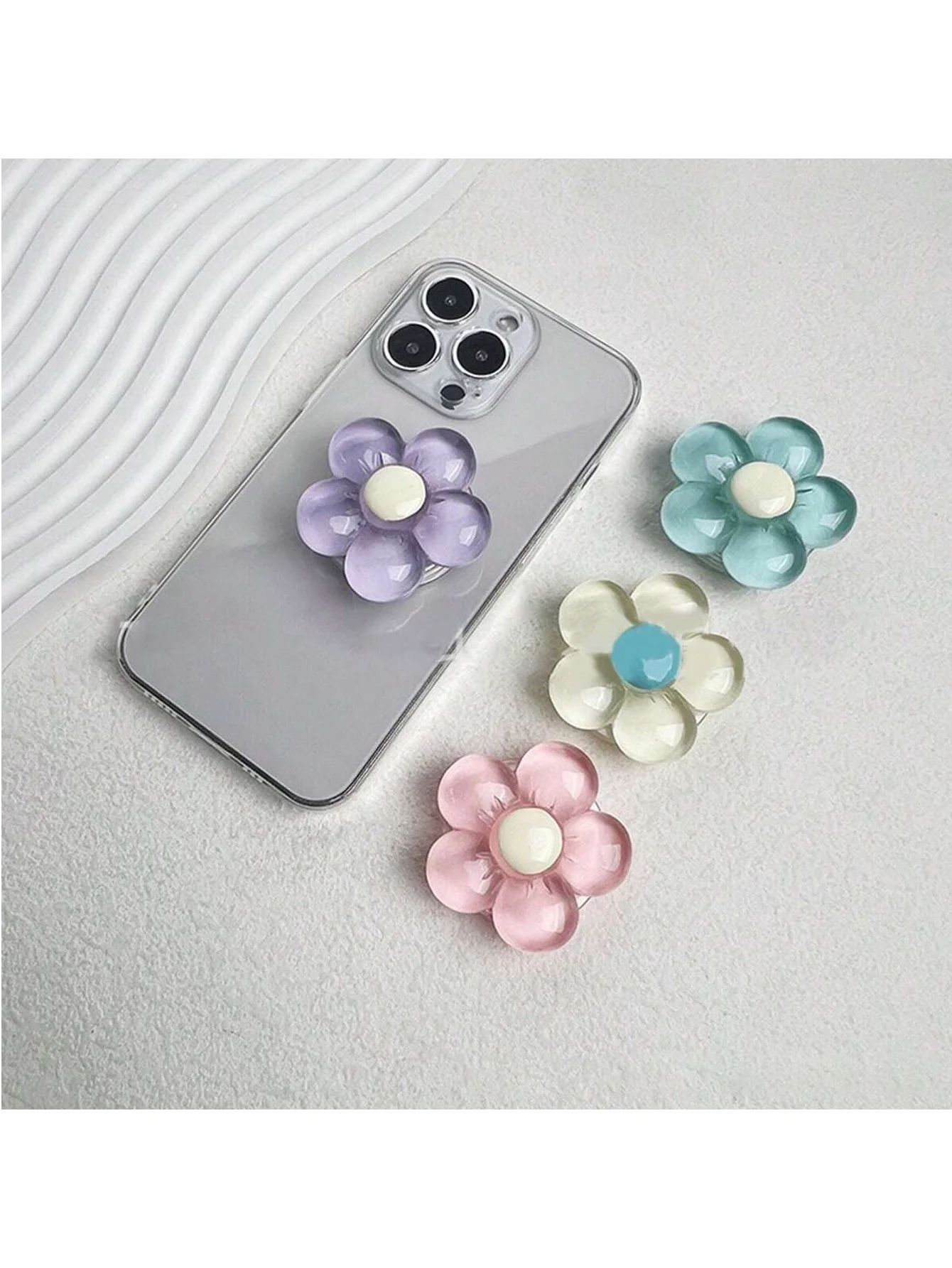 Transparent Crystal Airbag Stand, Small Fresh Flower Retractable Portable Desktop Stand, 1 Piece