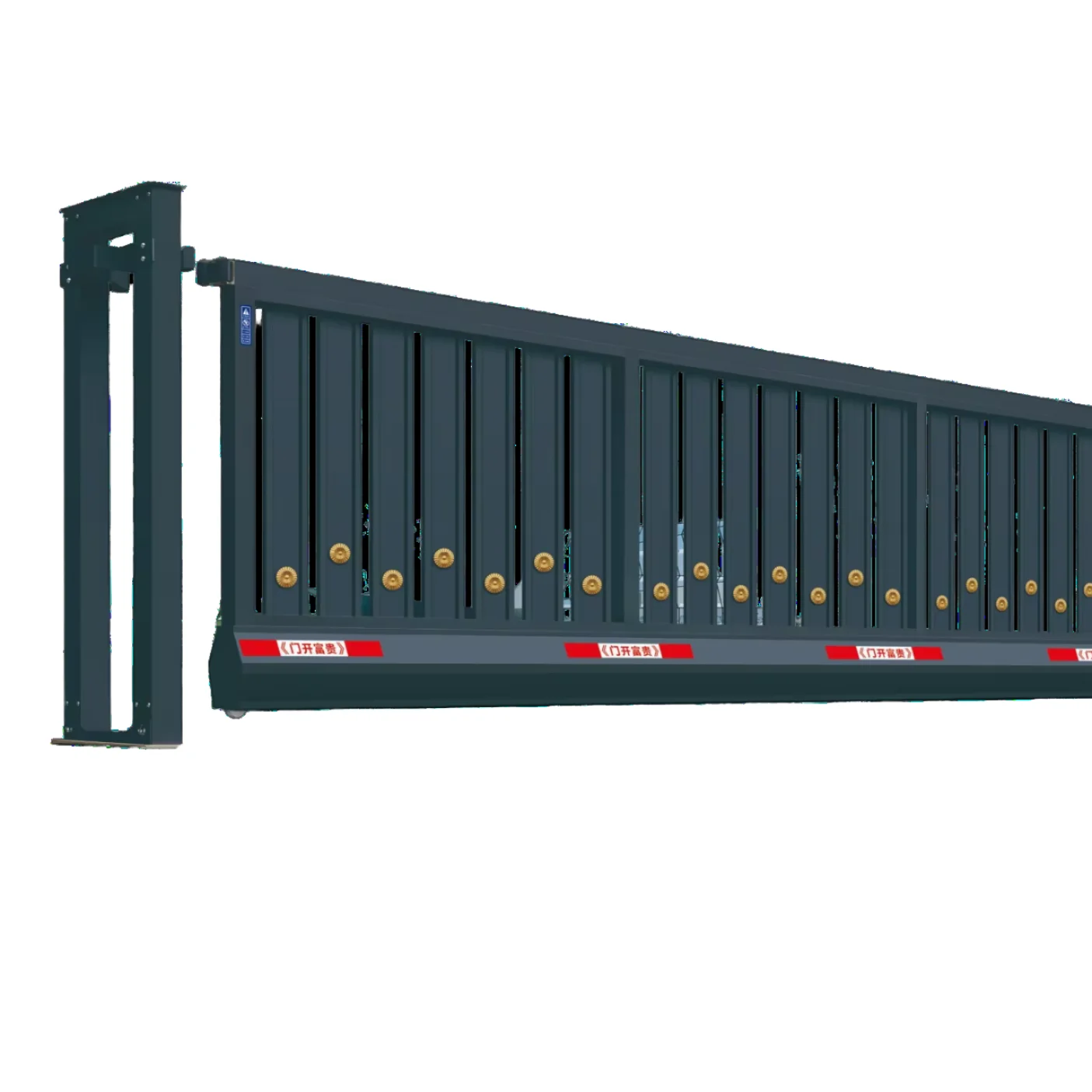 *& Trackless Cantilever Sliding Gate Aluminum Automatic Warehouse Factory Courtyard Entrance