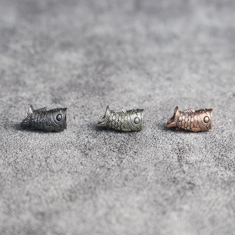 Koinobori Brass Knife Beads Carp Koi Fish EDC Outdoor DIY Paracord Woven Lanyard Pendants Umbrella Rope Bracelets Accessories view 2