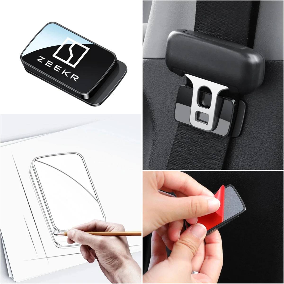 Magnetic Seat Belt Clip Stabilizer Car Interior Fastener Holder for Zeekr X 7X 001 007 007GT 009 2023 2024 2025 Auto Decor Parts