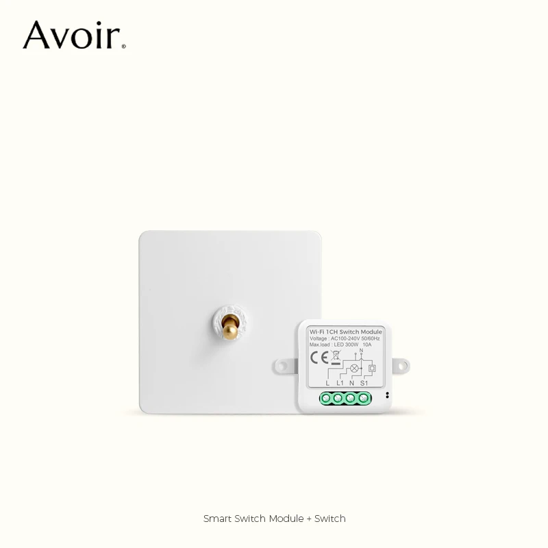 

Avoir Zigbee Smart Switch Brass Lever Switch Home Accessories White Toggle Switches Tuya Wifi Switches 1-4 Gang 2 Way For House
