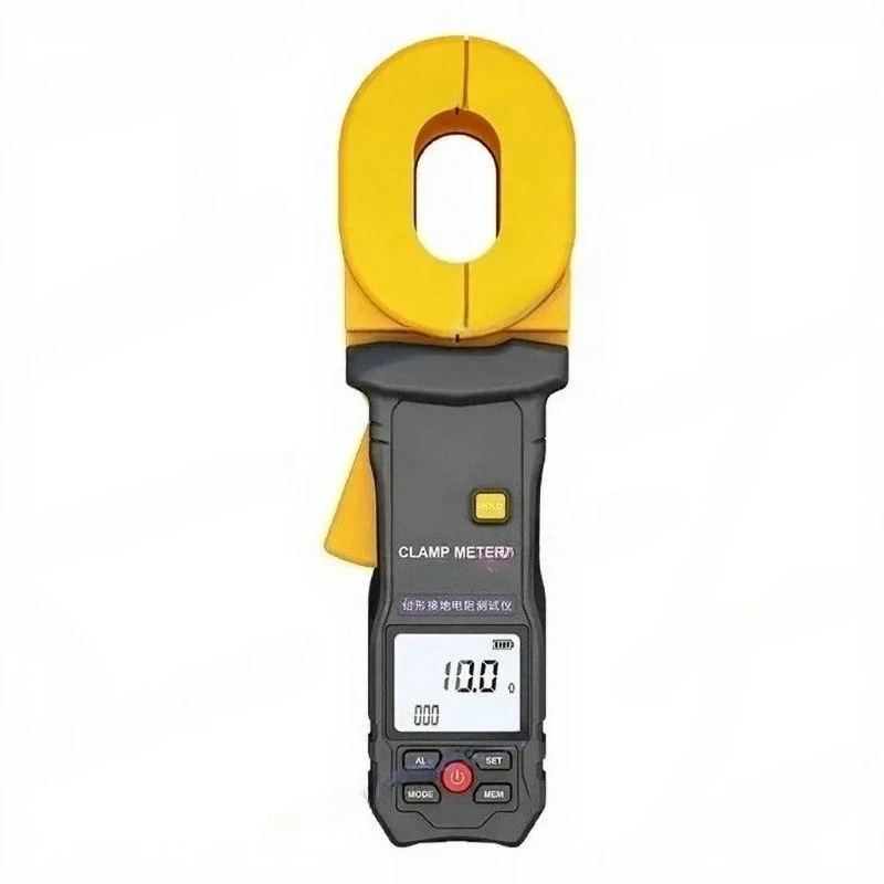 1pcs ST4100 Digital LCD Clamp Resistance Meter Ground Earth Resistance Meter Tester Resistance Range 0.010~500Ω Data Storage