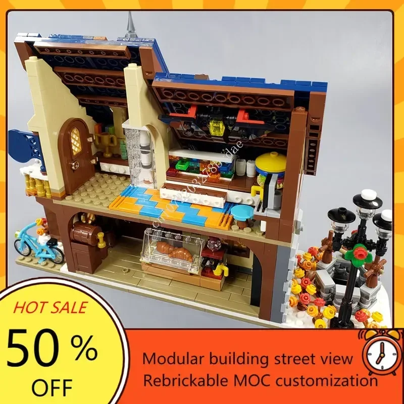 1454 個冬食料品店モジュラー MOC クリエイティブストリートビューモデル建築 DIY 教育カスタムパズル組立モデルおもちゃギフト