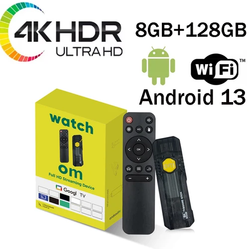 OM TV Stick Android 13 TV Stick HDR 4K 1080P Amlogic S905L WiFi 4G Smart TV Sticks 8GB 128GB reproductor multimedia inteligente PK MX10 F3