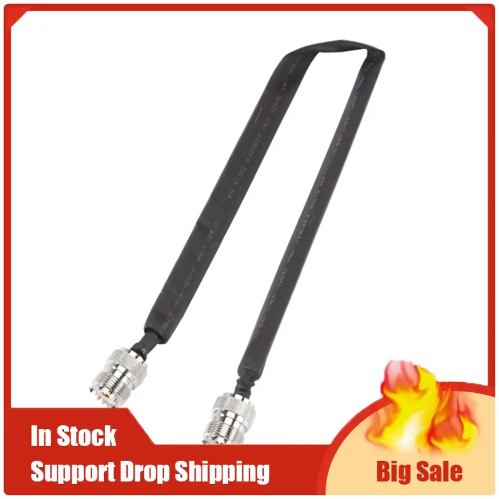 Top Deals Door/Window Pass Through Flat RF Coaxial Cable SO239 UHF Female To UHF Female 50 Ohm RF Coax Pigtail Extension Cord