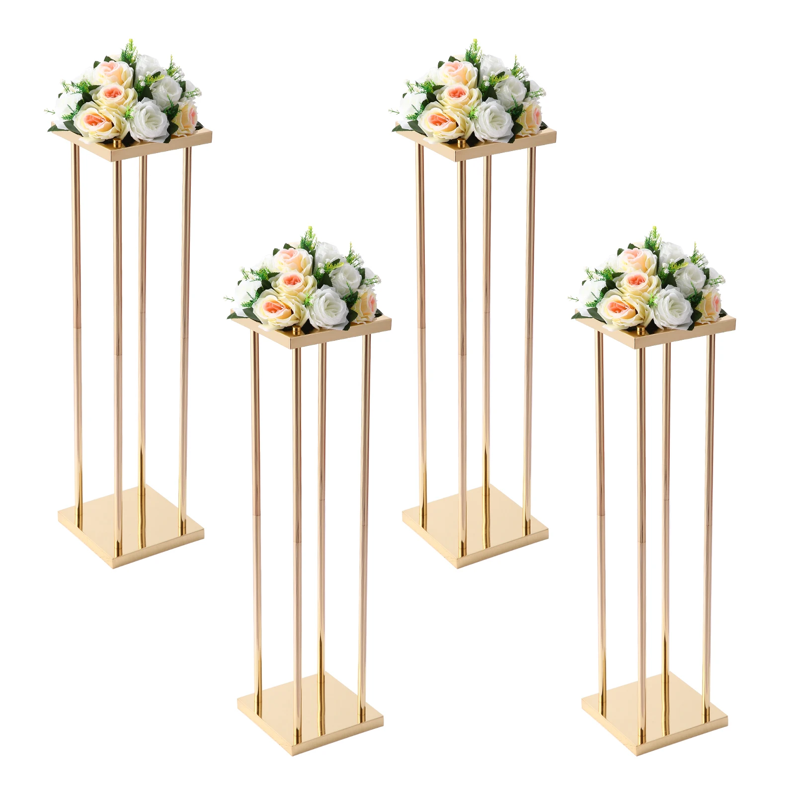 3sets Wedding Flower Stand Metal Flower Vase Centerpieces Wedding Road Leads Rectangular Flower Display Rack Home Decoration