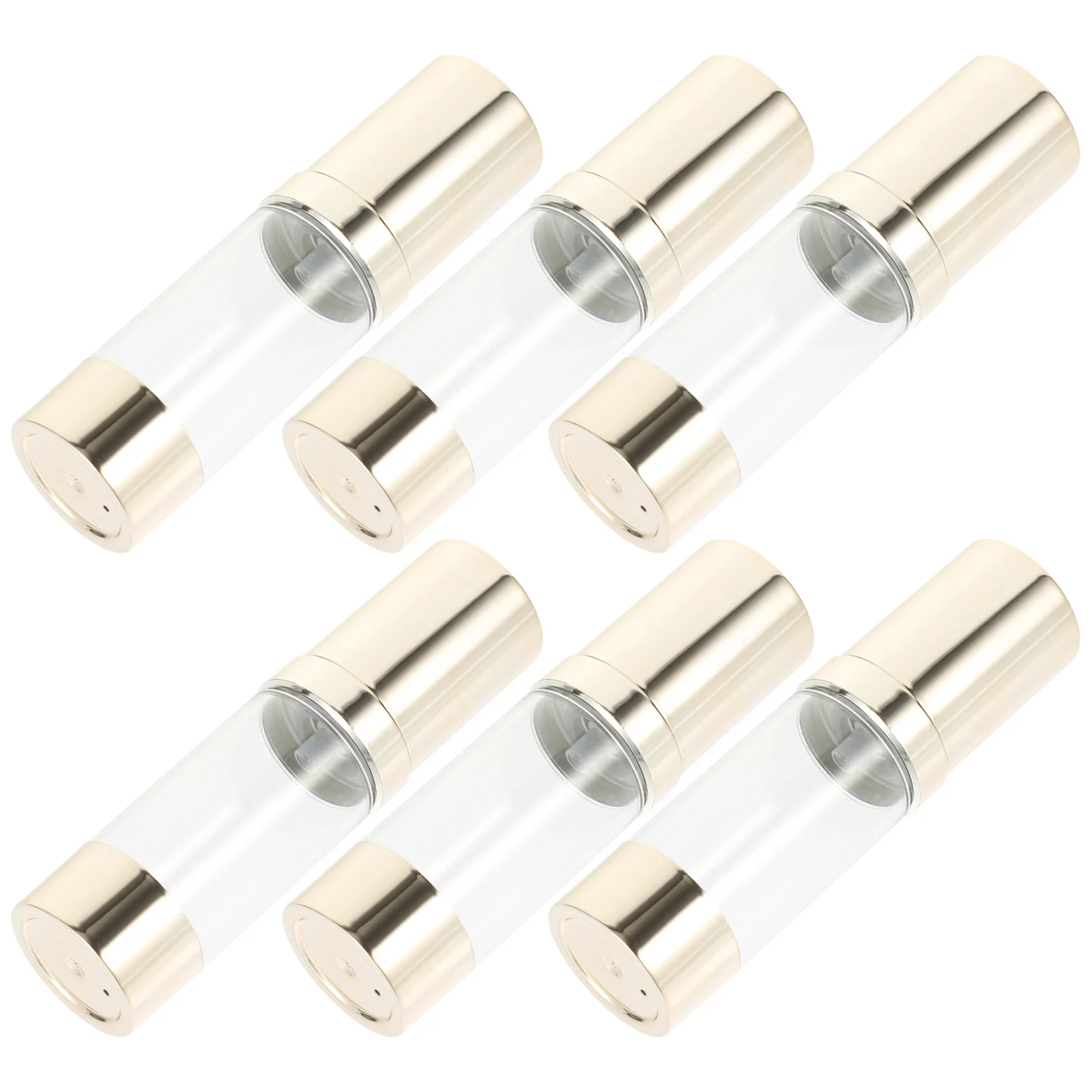 

6Pcs Refillable Pump Bottles Portable Airless Dispenser for Travel Skin Care Lotion Gel Toner Storage Container