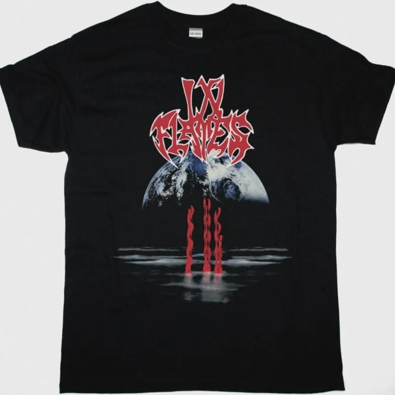 Vtg IN FLAMES LUNAR STRAIN Cotton Black All Size T Shirt For Men TU357Men Clothing Men Clothes Men Tops T-Shirt Female