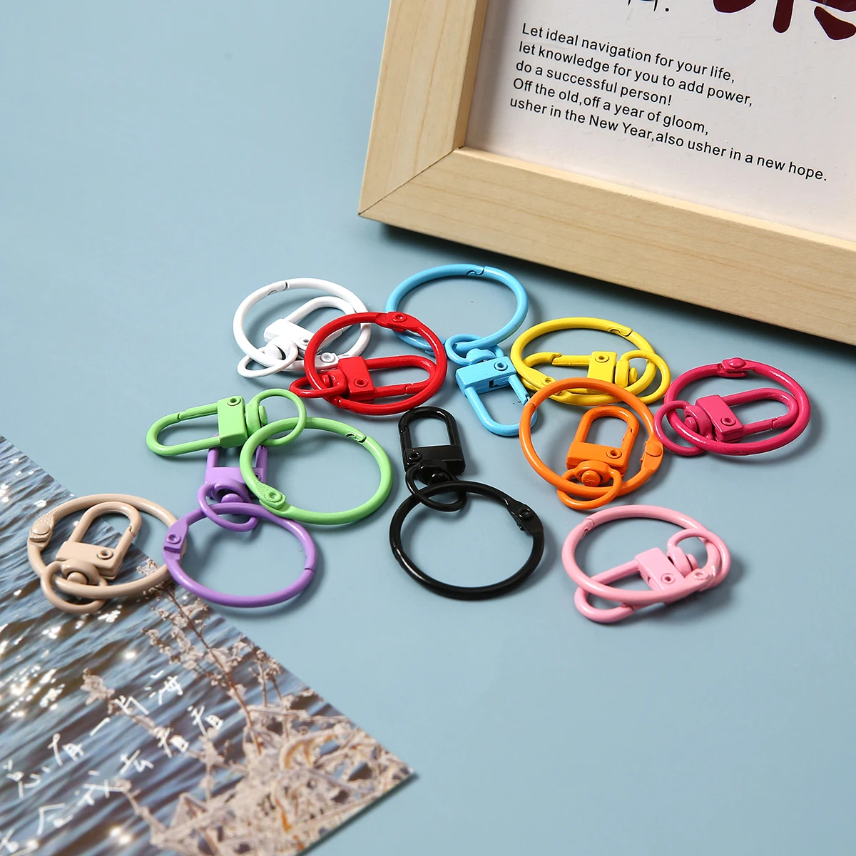 Colorful Round Book Circle Key Ring Buckle  Key Chains For Jewelry Making Finding Accessories DIY  Supplies Wholesale