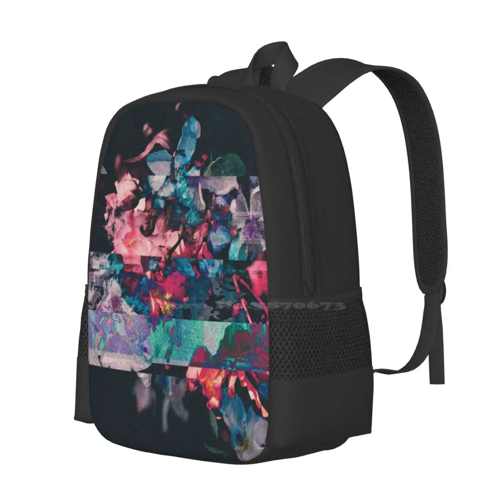 Muna 01 Hot Sale Schoolbag Backpack Fashion Bags Glitch Colorful Abstract Aesthetic Warped Psychedelic