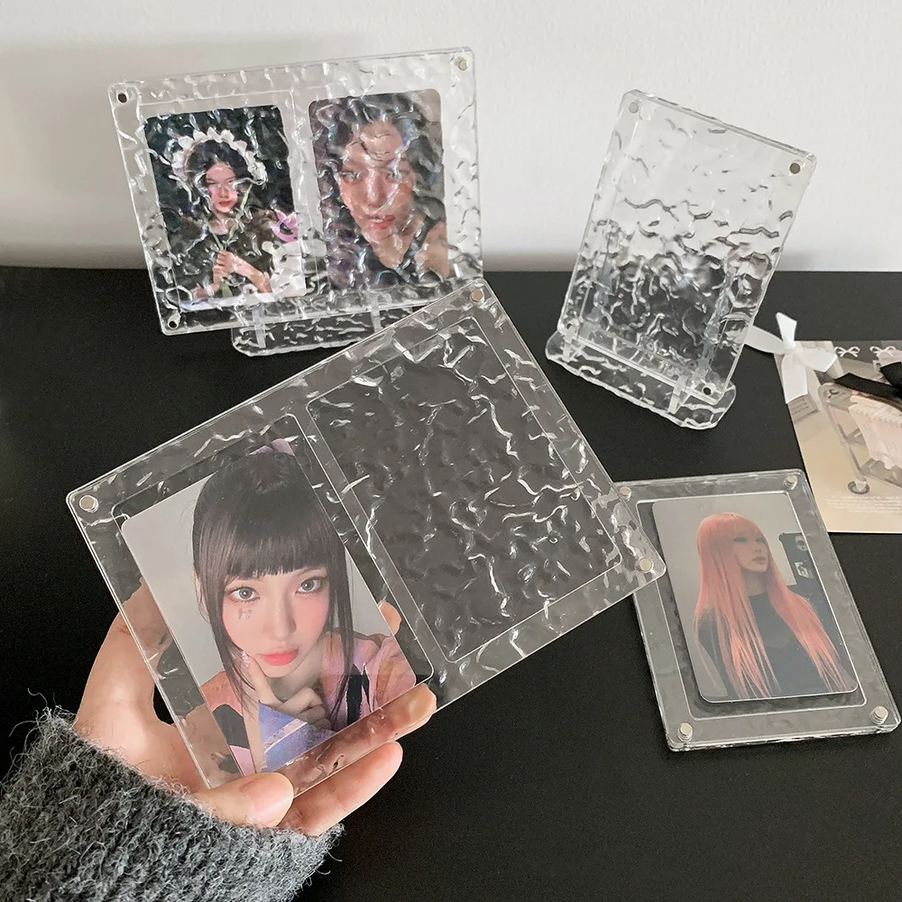 

INS модный прозрачный 3-дюймовый держатель для карт с волнистым узором, милая девушка, идол, украшение для фотографий, украшение для рабочего стола, альбом для карт из ПВХ