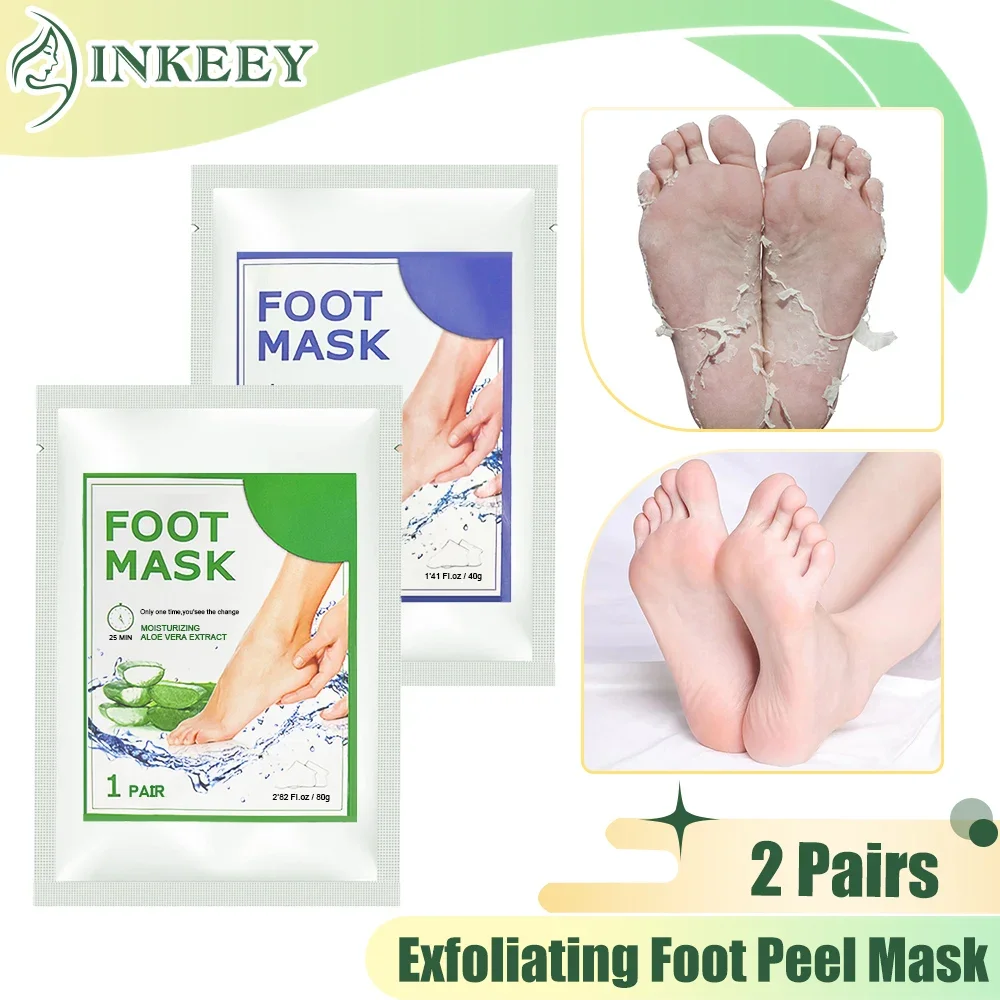 

2Pairs Exfoliating Foot Mask Foot Peeling Mask Foot Detox Pedicure Socks Rough Dead Skin Remover Repair Dry Cracked Feet Care