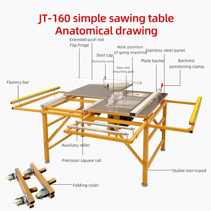 Factory Sells Best Mixed Panel Multifunctional Portable Woodworking Saw Sled 40-Inch Slide Table Accessories