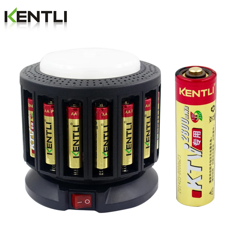 

KENTLI 2800mWh 1.5V AA Lithium Rechargeable Battery 16 Slots Charger 1000 Cycles li-ion batteries