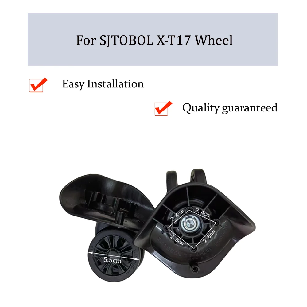 

For SJTOBOL X-T17 Universal Wheel Replacement Trolley Case Luggage Pulley Silent Smooth Shock Absorbing Durable Caster Wheels