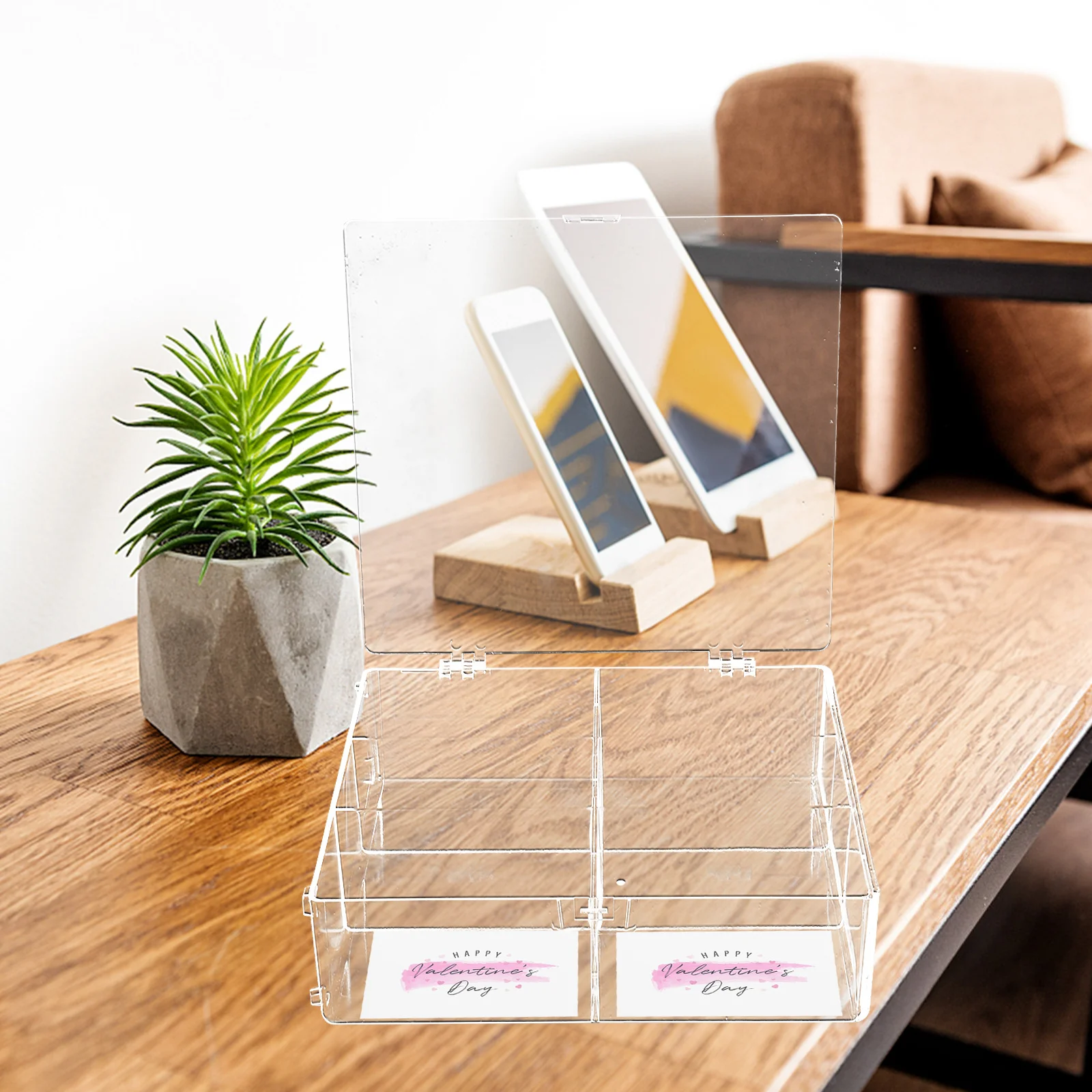 Clear Cards Storage Box Multipurpose Photo Organizer Plastic Storage Case Durable Reusable Material Desktop Small Items