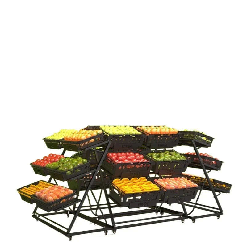 Fruit Shelf Display Rack Market Movable Commercial Shelf