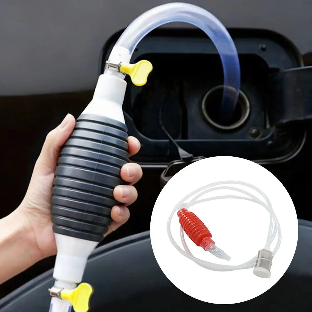 Durable 2 Meter Manual Fuel Pump PVC Tube Self Priming Gas Siphon Hose Pump with Clamp Car Fuel Transfer Car Fuel Transfer