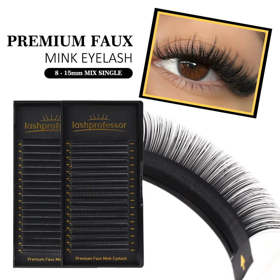 

Lashprofessor 6-20mm False Eyelashes Extension Individual Premium Matte EyeLash C D CC Curl Russian Volume Lashes Makeup Cilios