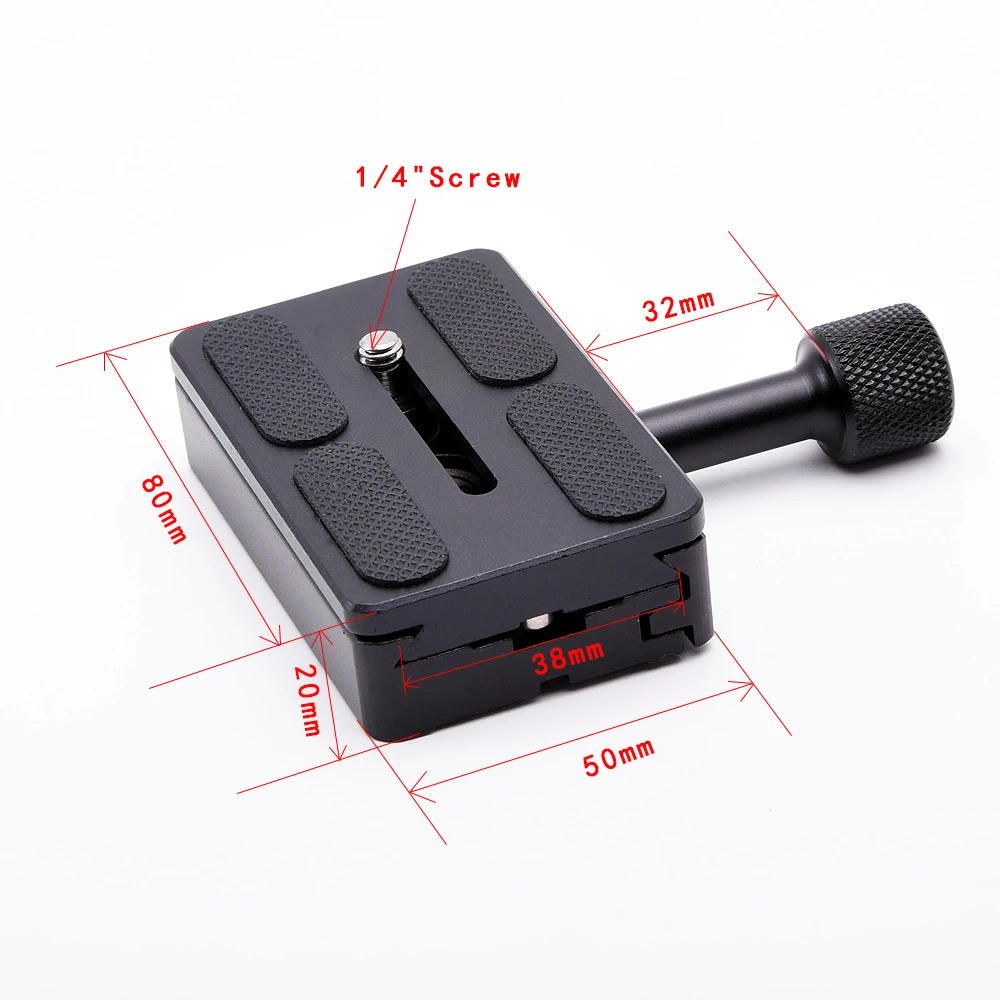 K80 Universal Arca SWISS Clamp & QR Quick Release Plate Support Mount Base for Slide Camera DSLR Monpod Tripod Ball Head