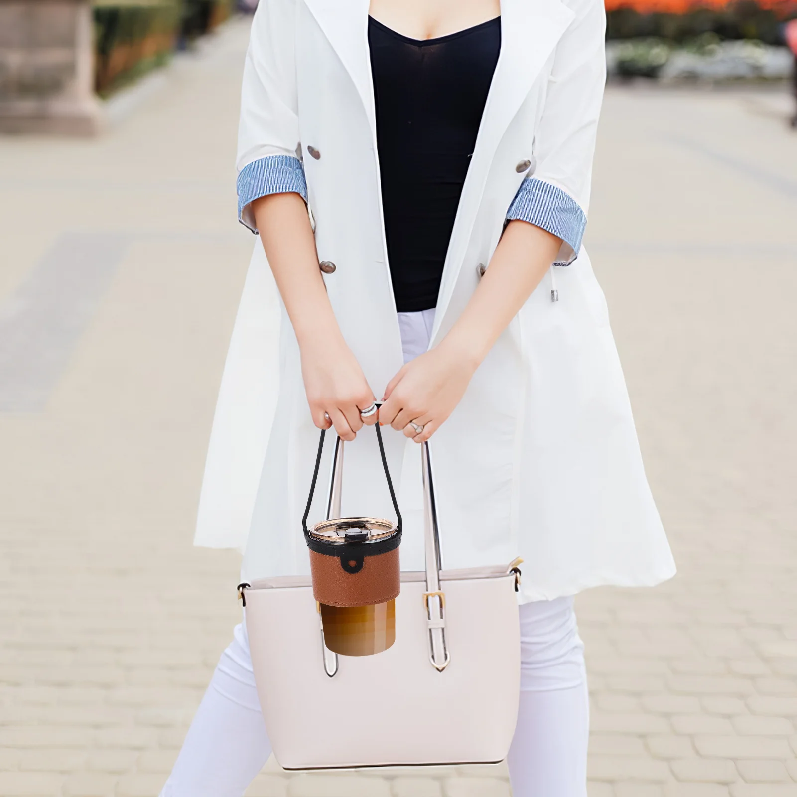 

2 шт., силиконовый ремешок для переноски чашки, креативная портативная ручка для кофе, чая, молока, напитка, держатель для уличного напитка