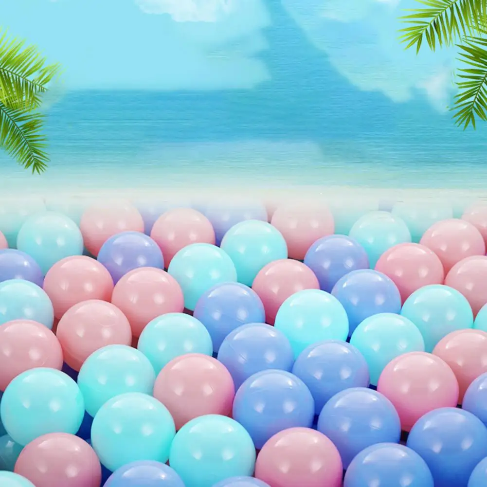 Bolas divertidas de plástico para niños y niñas, pelotas de piezas de larga vida, inofensivo, colores mezclados, accesorios para piscina, 100