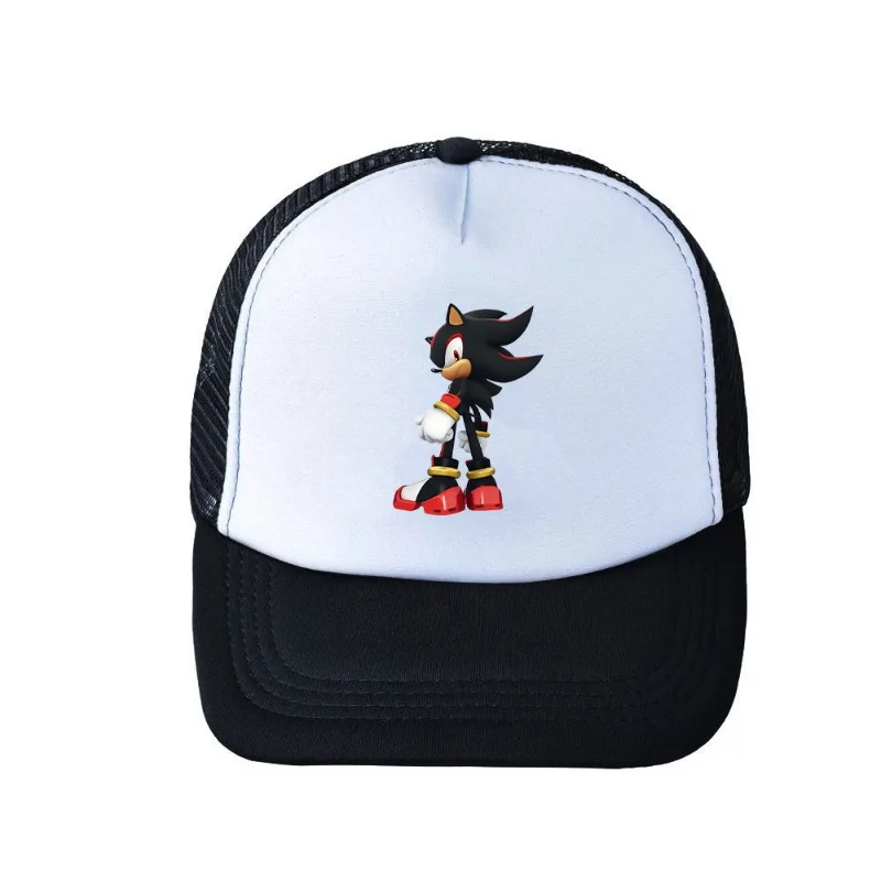 หมวกแก๊ปเบสบอลสีพื้นแบบเรียบง่ายสำหรับฤดูร้อน, หมวกกันแดด Topi jala พวงกุญแจโลหะลายการ์ตูนน่ารักแบบโซนิค
