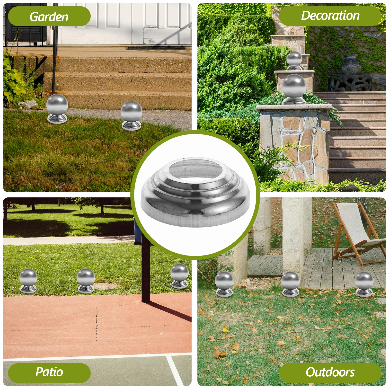 

2 Pcs Steel Base Stand 63/133*0.5 Thick Garden Gazing Globe Sphere Decorative Ball Holder Garden Gazing Globe Base Outdoor