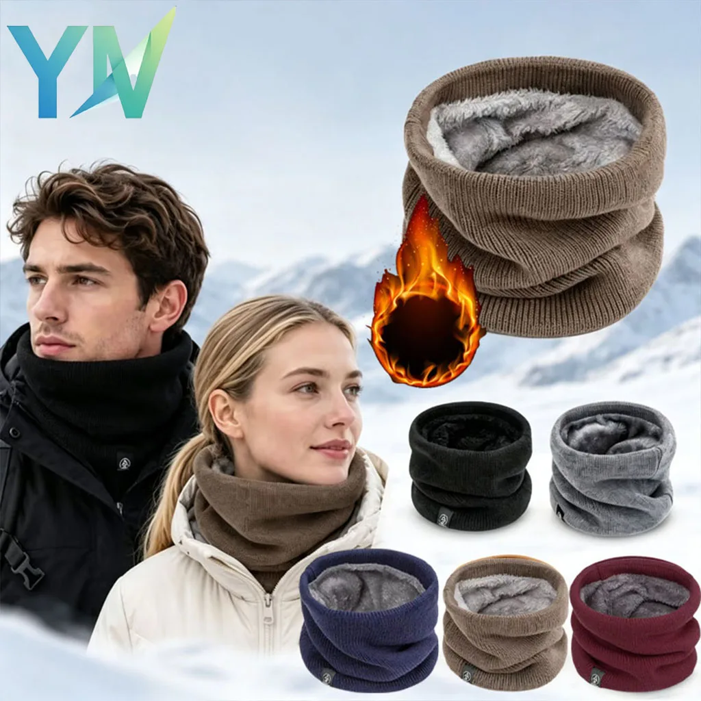 1-20PCS Men Women Winter Scarf Fleece Lined Thick Warm Neck Warmer Versatile Wrap for Outdoor Cycling School Daily Use