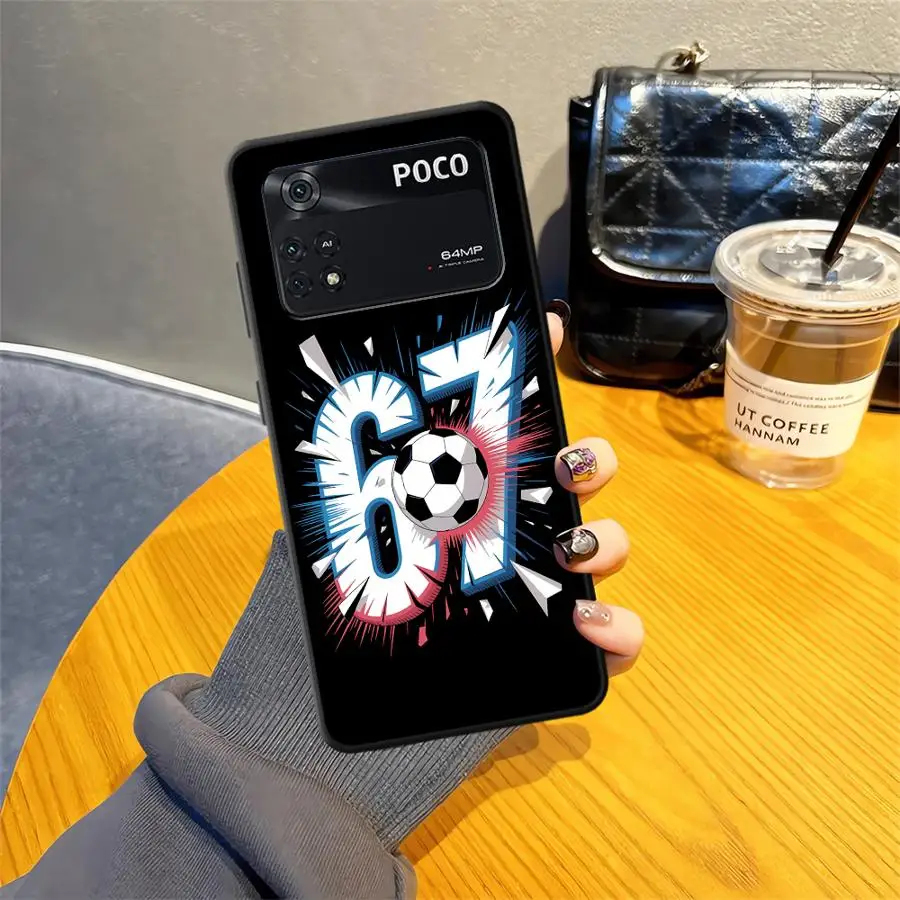 Funda Phone Cover Case for Xiaomi Poco F8 C71 C50 X3 X4 X5 X7 Pro C61 M5 M3 M4 M7 C75 F3 F1 Soccer Number 67 view 3