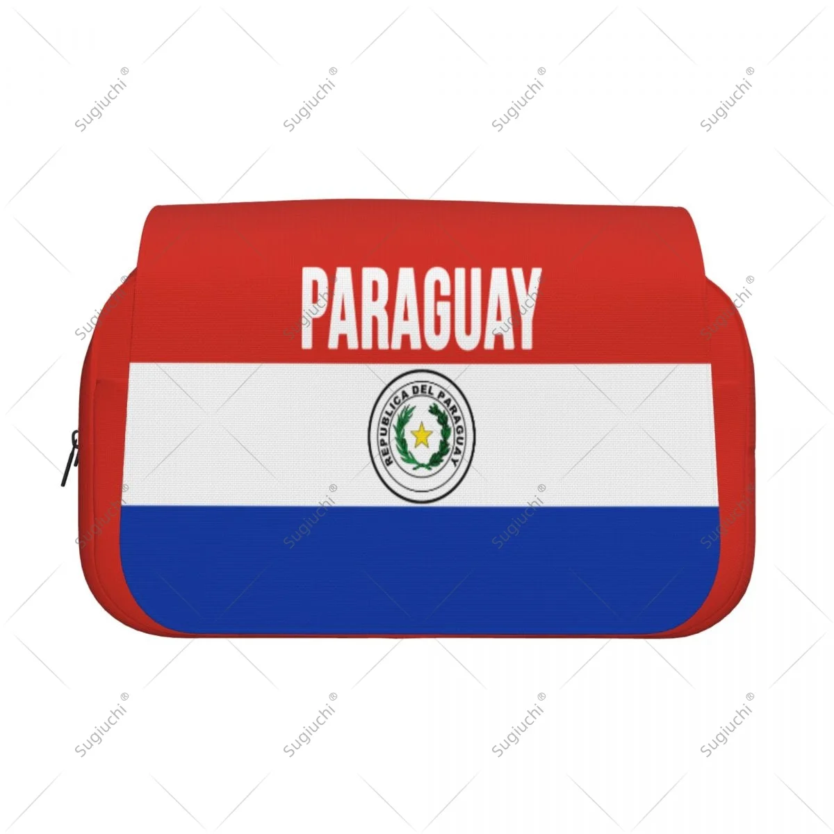 Pencil Case Scissors Bags 3D Paraguay Flag Double-layer Oxford Cloth Stationery Storage Pen Box Case