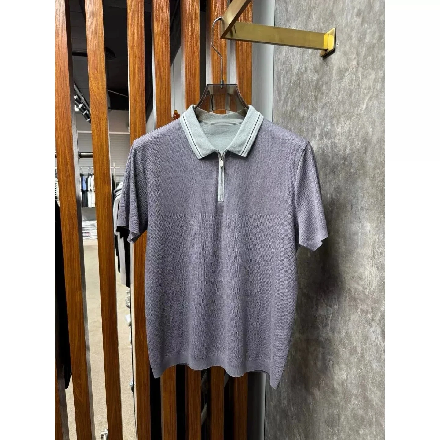 Italian BC old money style summer fashion embroidery pearl cotton lapel polo shirt business casual short sleeves