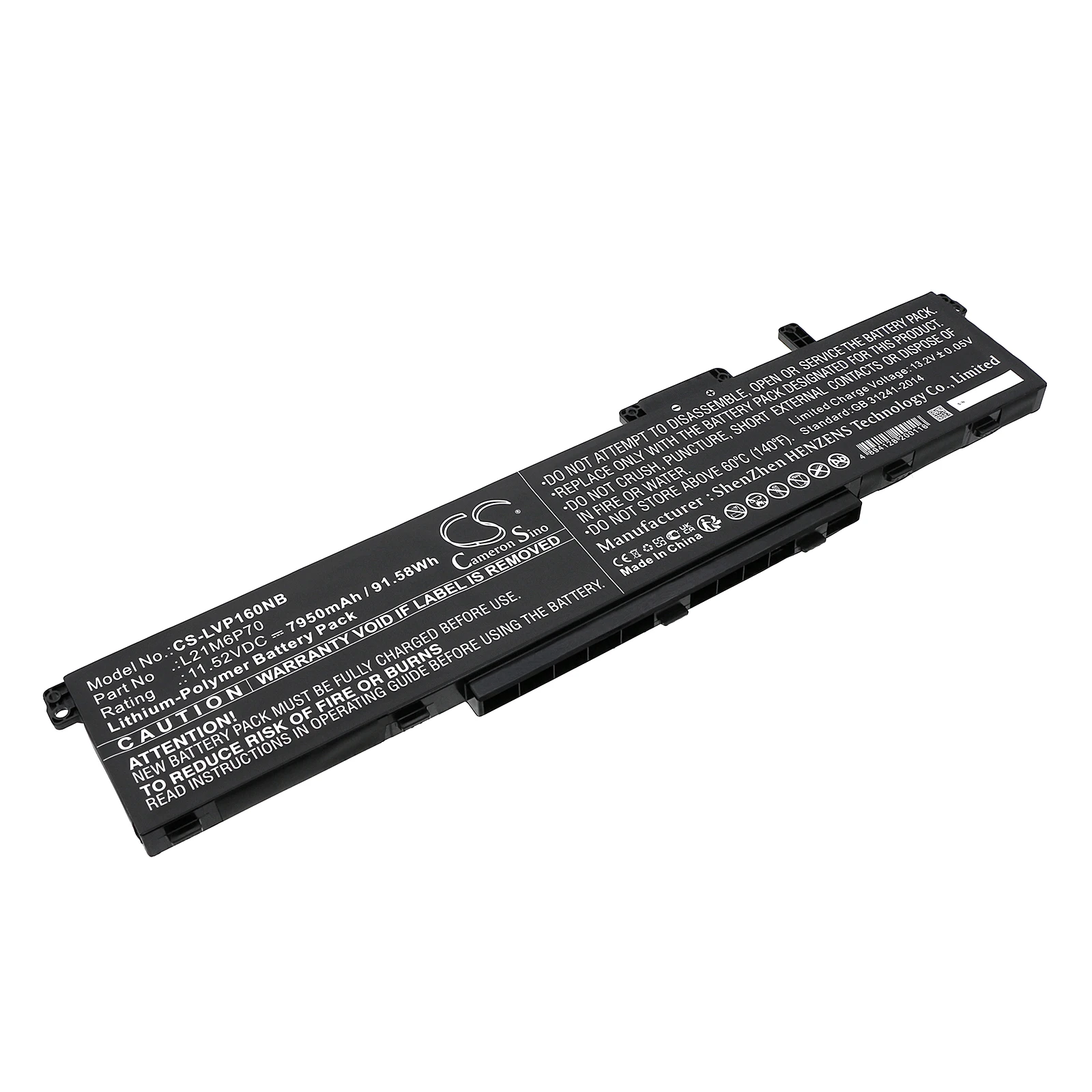 Replacement 11.52V 7950mAh Laptop Battery L21C6P70 L21D6P70 L21L6P70 L21M6P70 for Lenovo ThinkPad P16 Gen1 2022 P16 00CD 2022